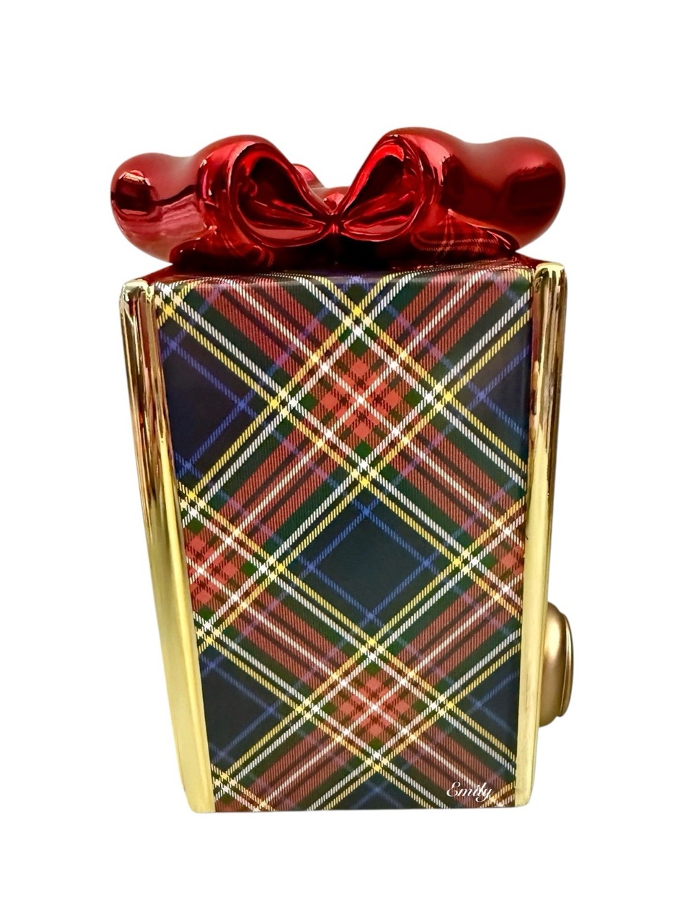 Bath & Body Works Gold TEDDY BEAR PRESENT Pedestal 3-Wick Candle Holder 🧸 - Picture 8 of 10